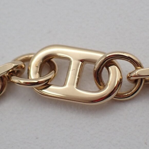 HERMES Logo Sur Mer PM Chain Necklace Pendant Metal Gold Accessory 27LC534 - Picture 11 of 11